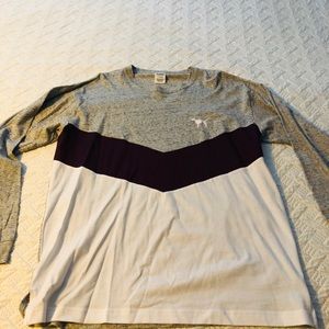Victoria’s Secret Grey, White and Purple Crew Top